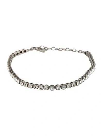 Pre-owned Amina Muaddi Crystal Tennis Anklet In Clear