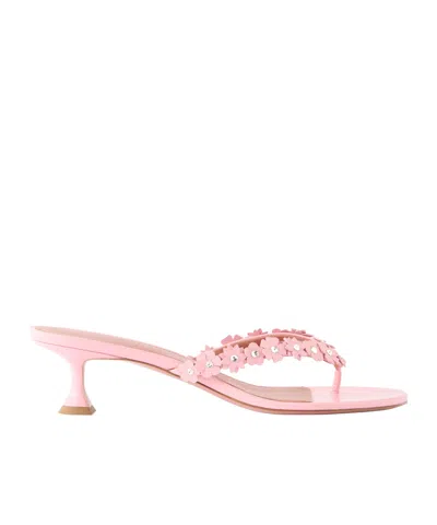 Amina Muaddi Janis 45 Crystal-embellished Leather Thong Sandals In Animal Print