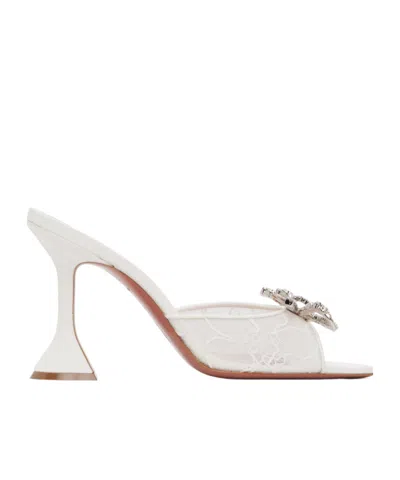Amina Muaddi Crystal-embellished Sandals In White