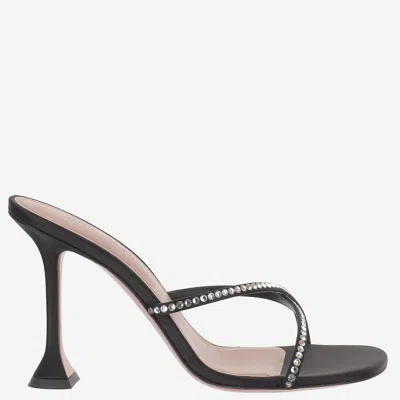 Amina Muaddi Crystal-embellished Satin Sandal In Multi