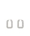 Amina Muaddi Metallic Charlotte Crystal Hoop Earrings In White