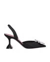 Amina Muaddi 70mm Begum Satin Slingbacks In Black
