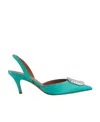 Amina Muaddi Cusp High-heeled Shoes In Green