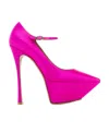 Amina Muaddi Yigit Pumps In Luxurious Satin In Pink