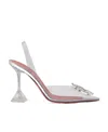 Amina Muaddi Begum Crystal-embellished Pvc Slingback Pumps In White