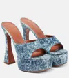 Amina Muaddi Dalida Square-toed High-heeled Sandals In Blue