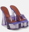 Amina Muaddi Dalida Pvc Platform Mules In Lilac