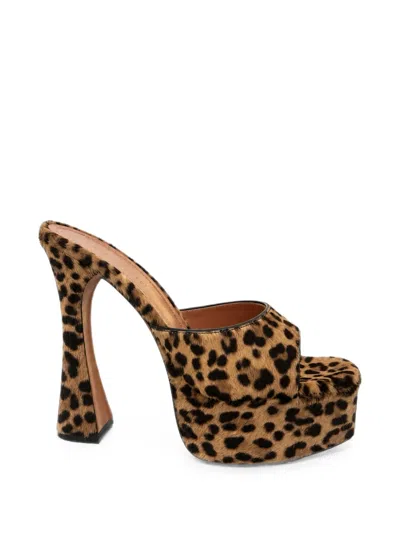 Amina Muaddi Dalida Leopard-print Platform Sandals In White