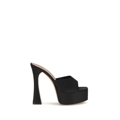 Amina Muaddi Dalida Platform Sandal In Black