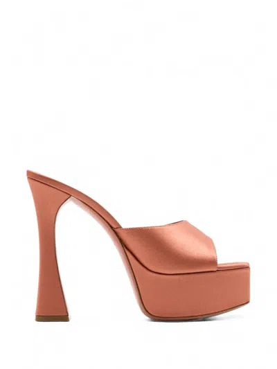 Amina Muaddi Dalida Platform Sandals In Brown