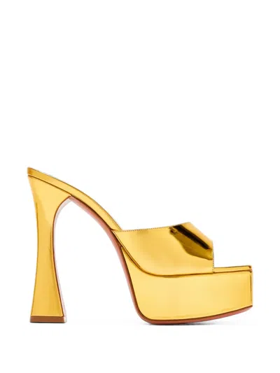 Amina Muaddi Dalida Platform Sandals In Yellow