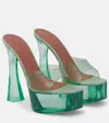 Amina Muaddi Dalida Pvc Platform Mules In Green