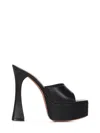 Amina Muaddi Dalida Patent Leather Platform Mules In Black
