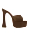 Amina Muaddi Dalida Square-toed High-heeled Sandals In Brown