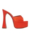Amina Muaddi Woman Sandals Orange Size 10 Textile Fibers In Red