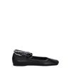 Amina Muaddi Muaddy Black Tokyo Family Ane Nappa Lace Up Flats