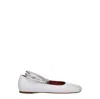 Amina Muaddi Woman Ballet Flats White Size 8 Leather