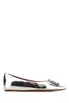 Amina Muaddi 5mm Camelia Mirror Leather Ballerinas In Silver