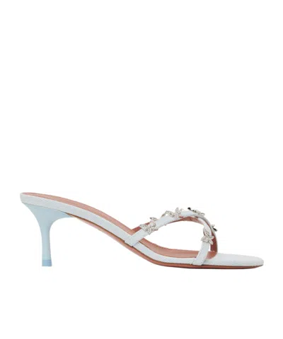 Amina Muaddi Debora 60 Cross-strap High-heeled Sandals In White
