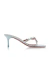 Amina Muaddi Debora 60 Cross-strap High-heeled Sandals In Blue