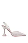 Amina Muaddi Holli Lace And Leather Slingback Pumps