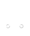 Amina Muaddi Silver Embellished Studded Earrings In White