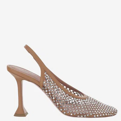 Amina Muaddi Dolly Crystal Pump In Brown