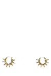 Amina Muaddi Multiring Hoop Earrings With Embellished Textured Finish In Gold