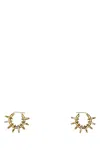 Amina Muaddi Multiring Hoop Earrings With Embellished Textured Finish In Gold