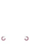 Amina Muaddi Embellished Metal Mini Cameron Earrings In Pink