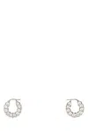 Amina Muaddi Silver Embellished Jaheel Earrings In Silver