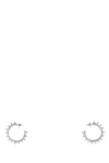 Amina Muaddi Silver Embellished Studded Earrings In Silver