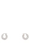 Amina Muaddi Silver Embellished Jaheel Earrings In Whicrysil