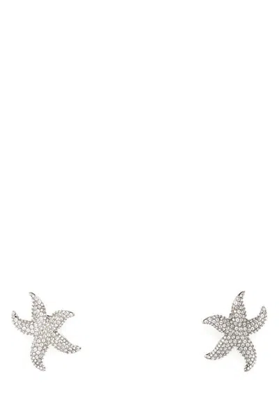 Amina Muaddi Astra Earrings In Silver