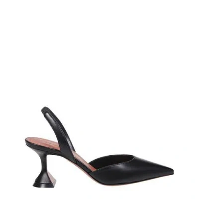 Amina Muaddi Elasticated Slingback Mini Heel Shoes With Pointed Toe In Multi