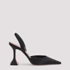 Amina Muaddi Holli 95 Sling Pointed-toe High-heeled Sandals In Black