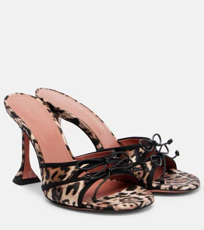 Amina Muaddi Eleonora Leopard-print Mules In Brown