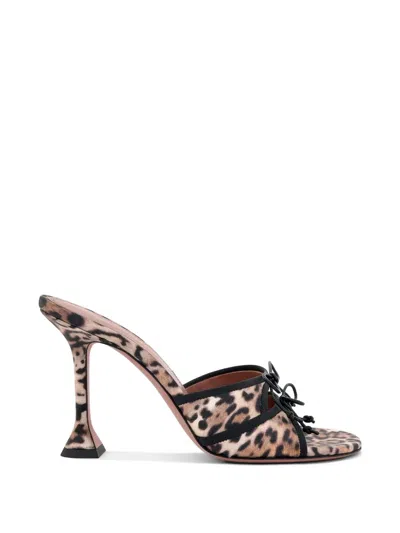 Amina Muaddi Eleonora Leopard-print Sandals In Black