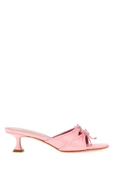 Amina Muaddi Eleonora Mule In Pink