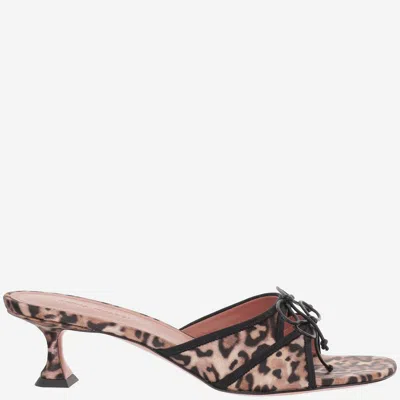Amina Muaddi Eleonora Silk Sandals In Multi