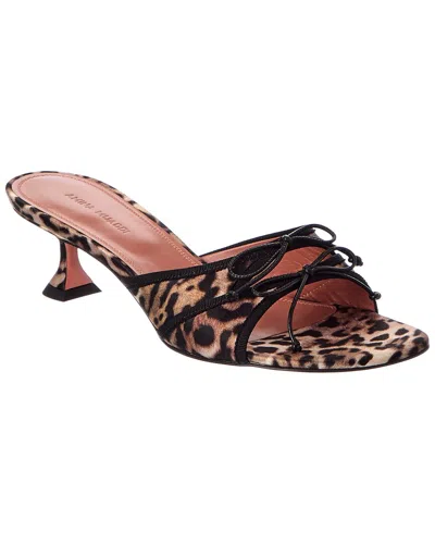 Amina Muaddi Eleonora Satin Sandal In Animal Print