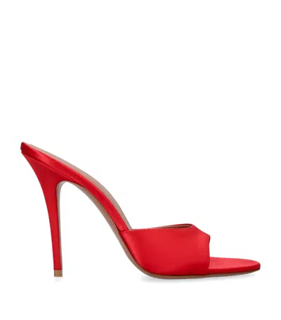 Amina Muaddi Elodie Heeled Mules 105 In Red