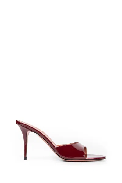 Amina Muaddi Elodie Patent Slippers 90 In Red