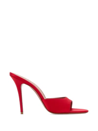Amina Muaddi Sabot Elodie In Raso Rosso  Donna In Red