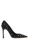 Amina Muaddi Elsa Crystal Suede Pumps In Blawhicry