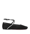 Amina Muaddi Ane Crystal-embellished Mesh Ballerina Shoes