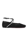 Amina Muaddi Ane Crystal-embellished Mesh Ballerina Shoes In Multi