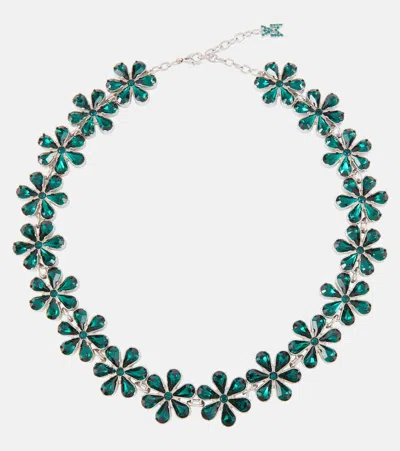 Amina Muaddi Embellished Choker Necklace In Metallic