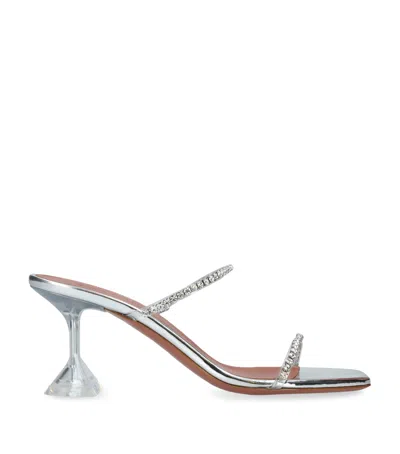 Amina Muaddi Embellished Gilda Glass Mules 70