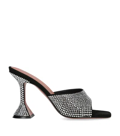 AMINA MUADDI EMBELLISHED LEATHER LUPITA HEELED MULES 95